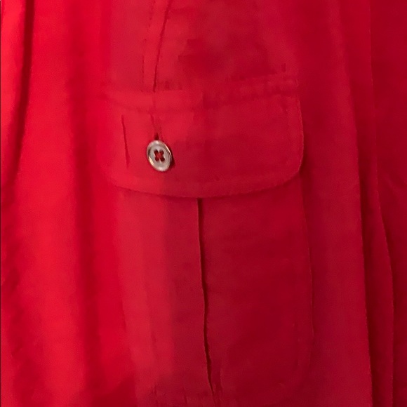 bright melon colored sheer blouse - Picture 2 of 4